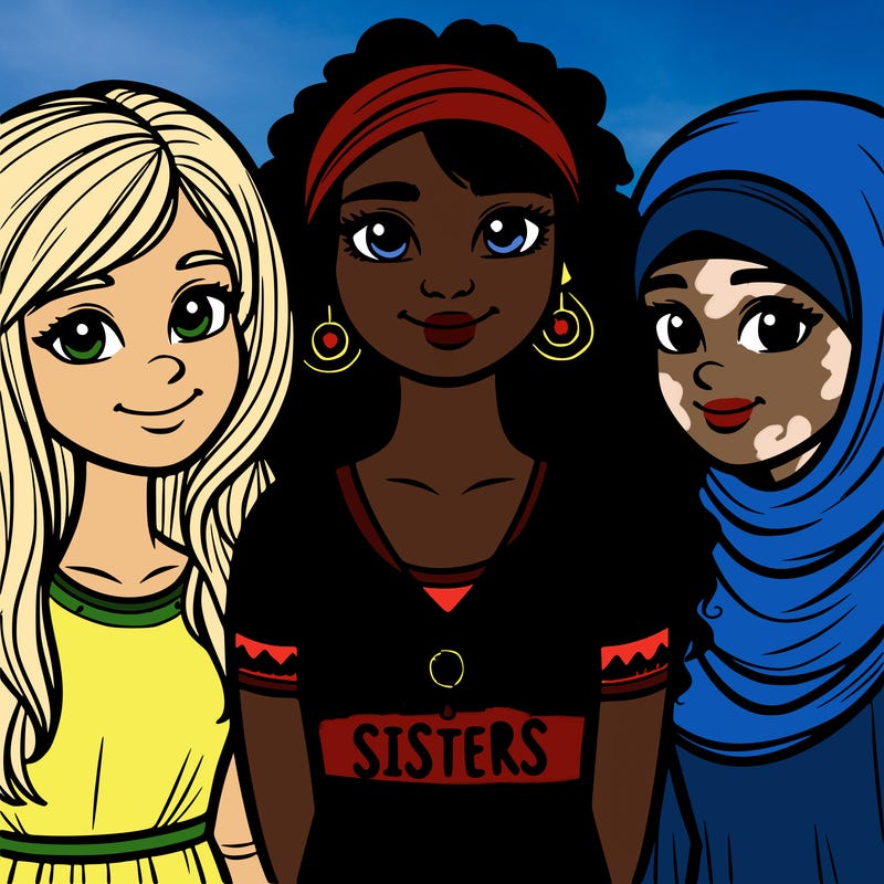 three sisters with a best sisters necklace