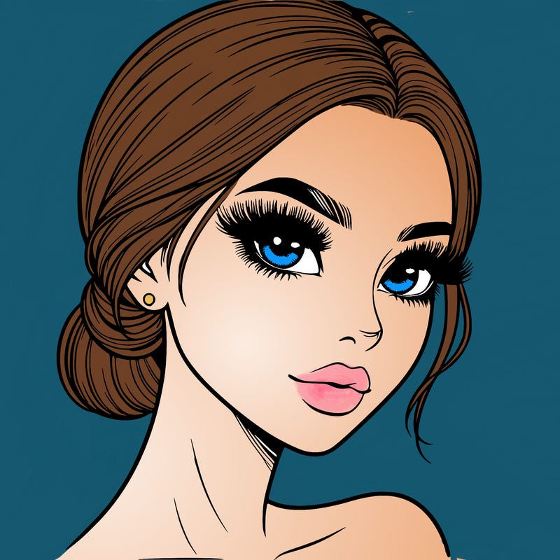 realistic girl with lashes