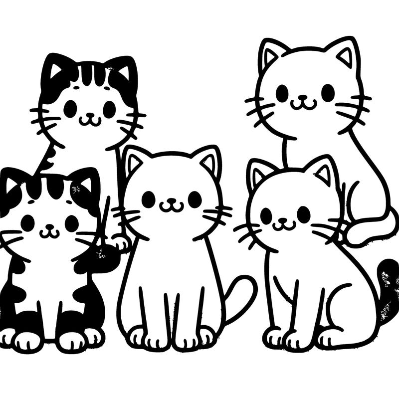 group of four cats