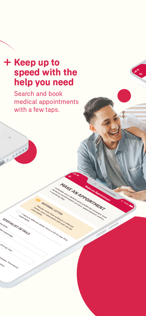 Tela de smartphone mostrando o recurso de agendamento de consultas médicas do aplicativo AIA eBenefits