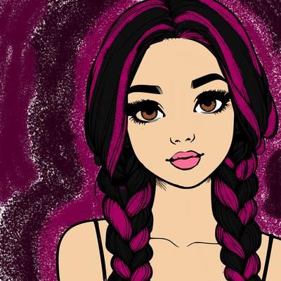 realistic girl with braids