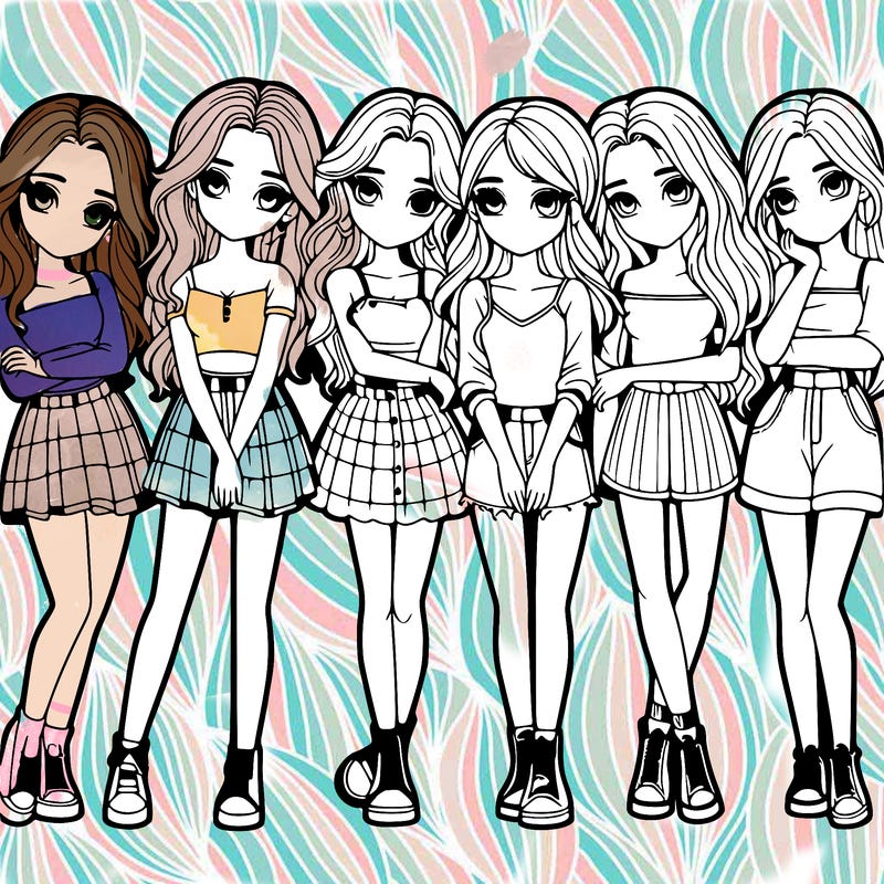 a group of girls realistic