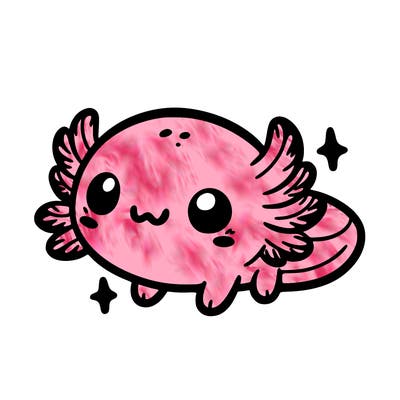 cute easy baby axolotl