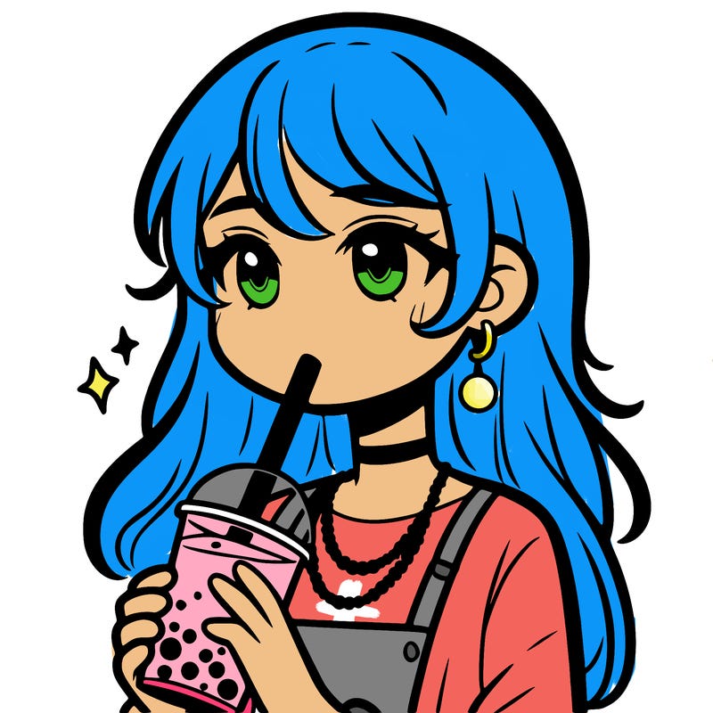 teenage girl drinking boba