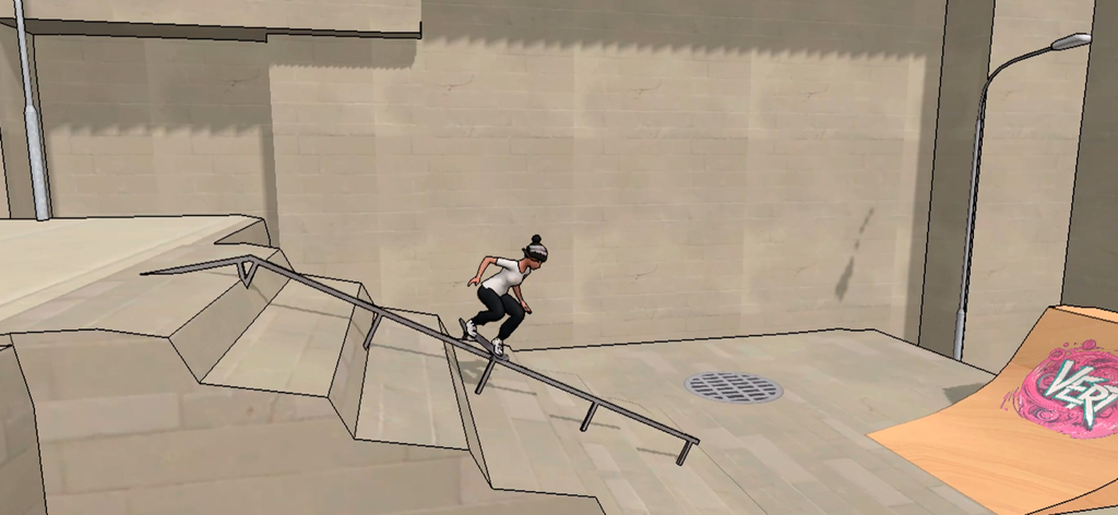 Red Bull Playgrounds - A skateboarder grinding a rail down stairs in Red Bull Playgrounds