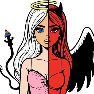 devil vs angel realistic girl