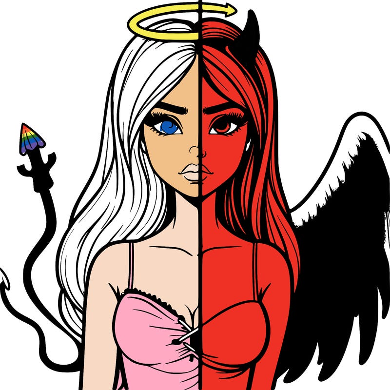devil vs angel realistic girl