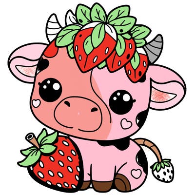 cute strawberry cow