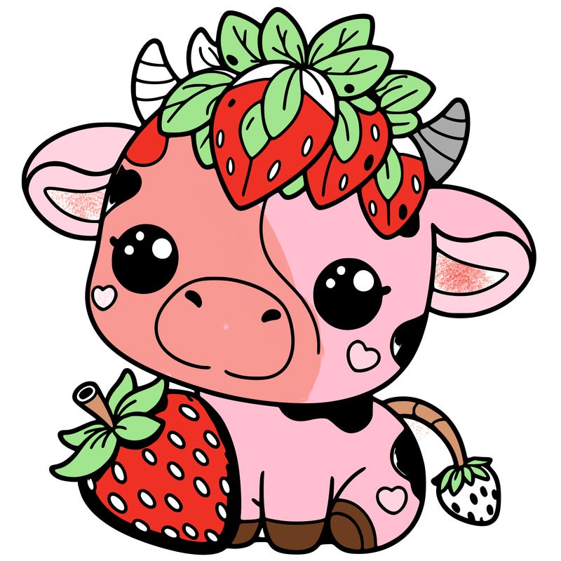 cute strawberry cow