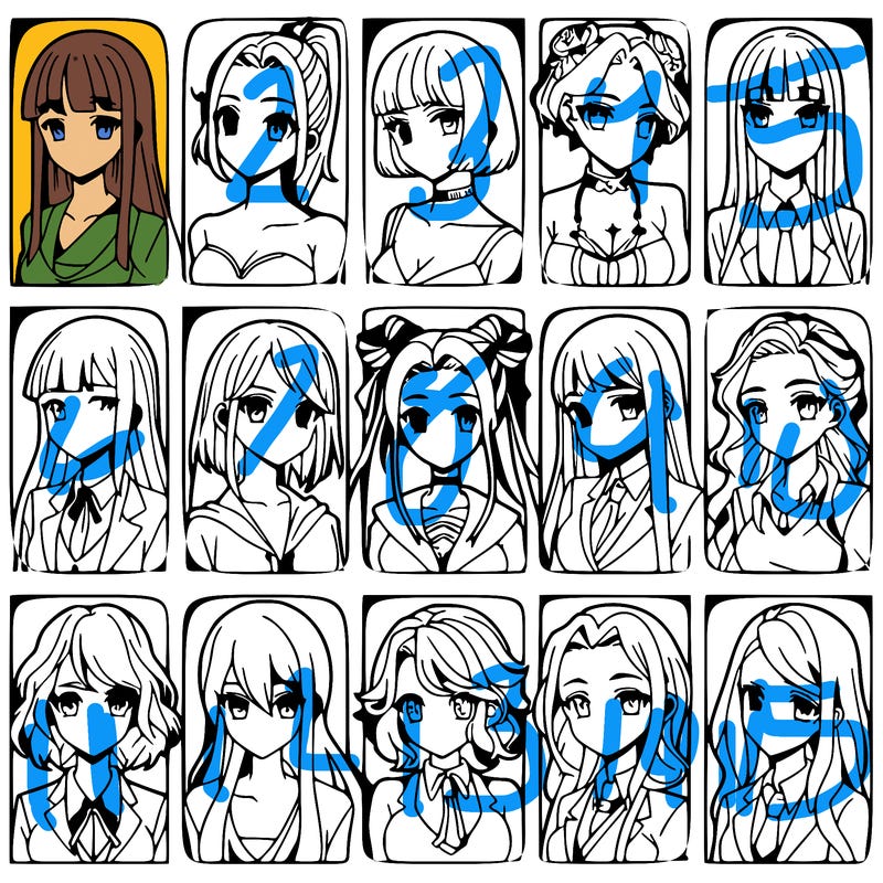 girls that look diffrent anime