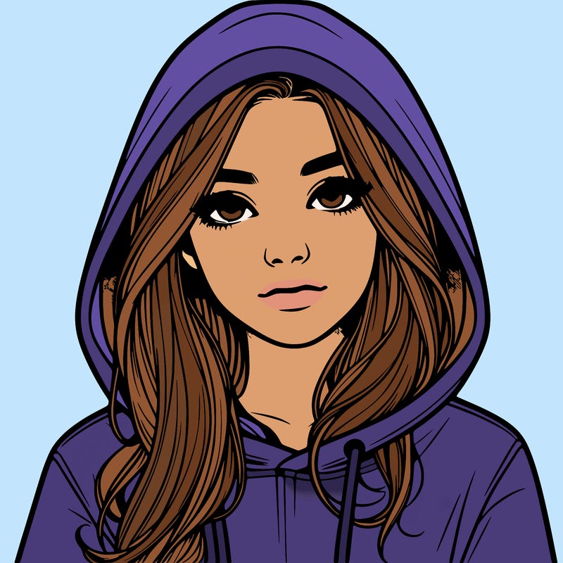 realistic girl with a hoodie