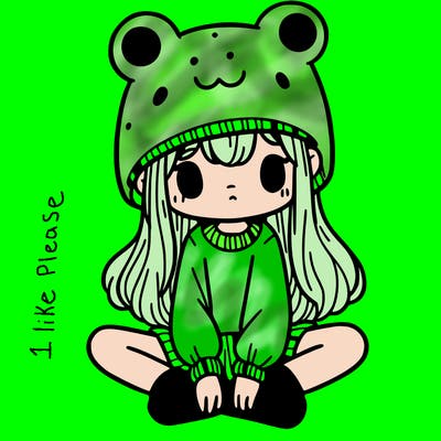 a girl wearing a frog hat and some frog socks