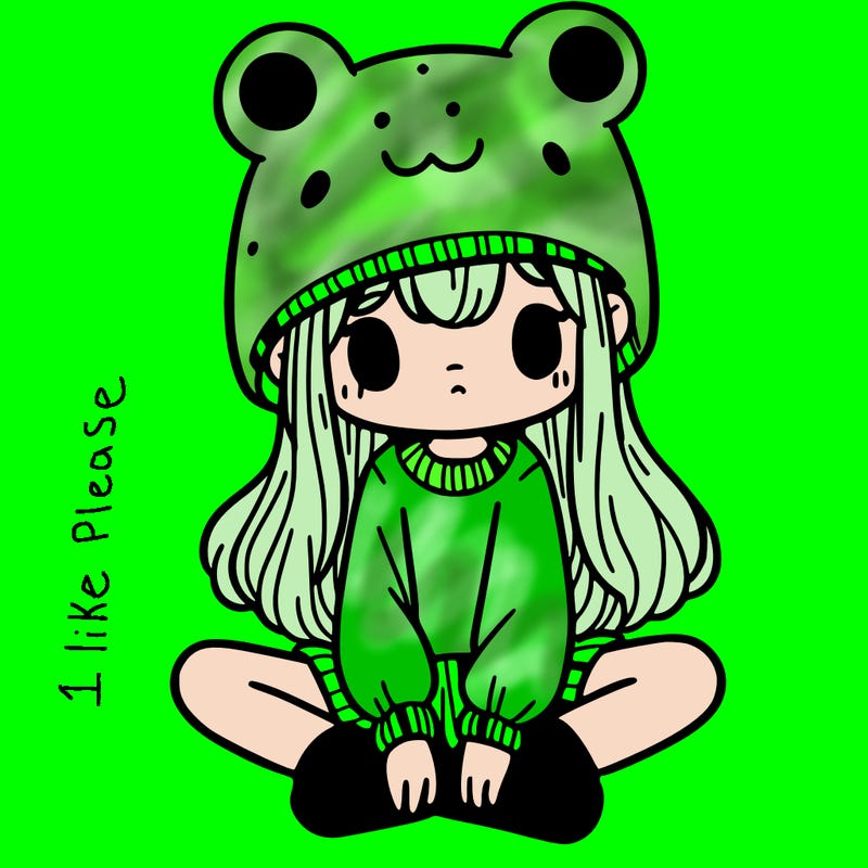 a girl wearing a frog hat and some frog socks