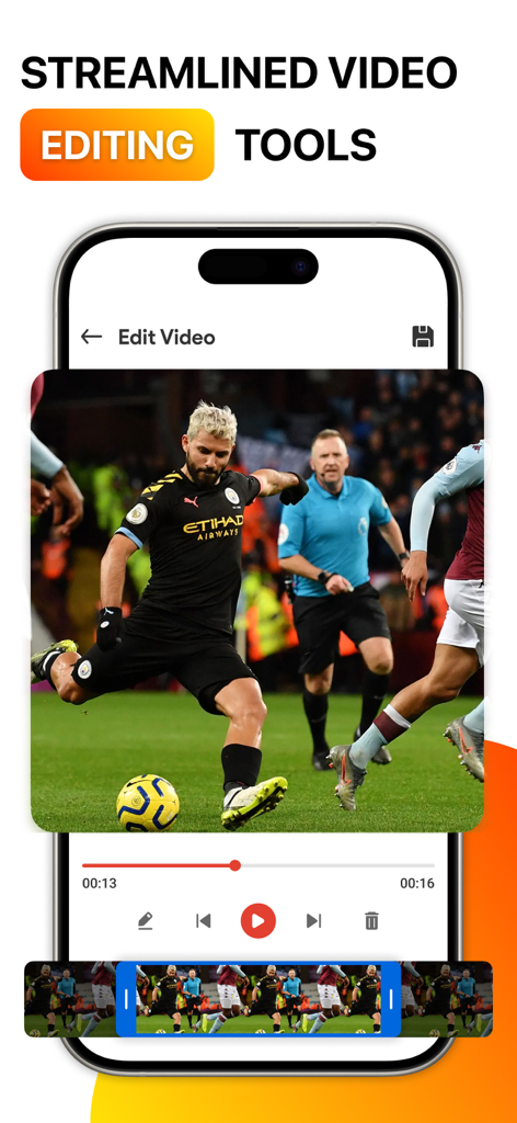 Screen Recorder - Record Video - Interface de l'application Vyoova montrant des outils d'édition vidéo rationalisés et une chronologie vidéo pour la création de contenu mobile