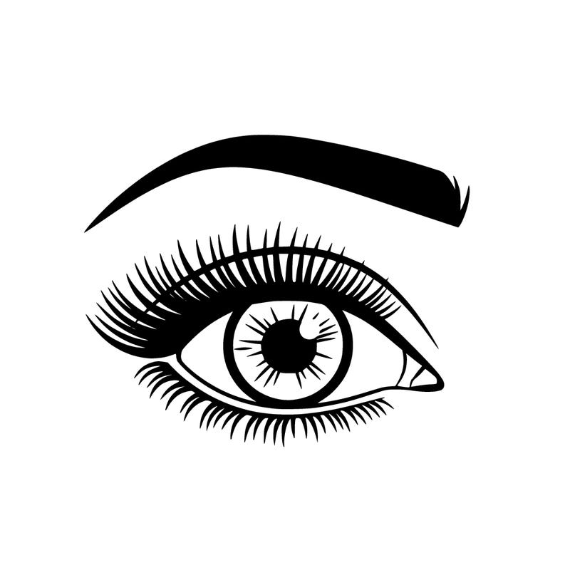 een oog met wimpers er mag absoluut geen wing zijn