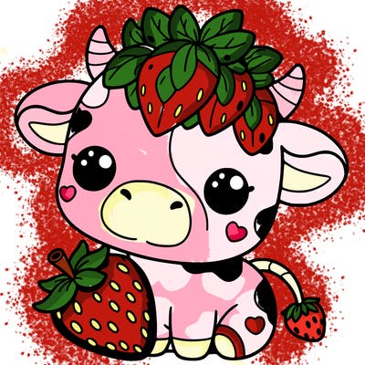 cute strawberry cow
