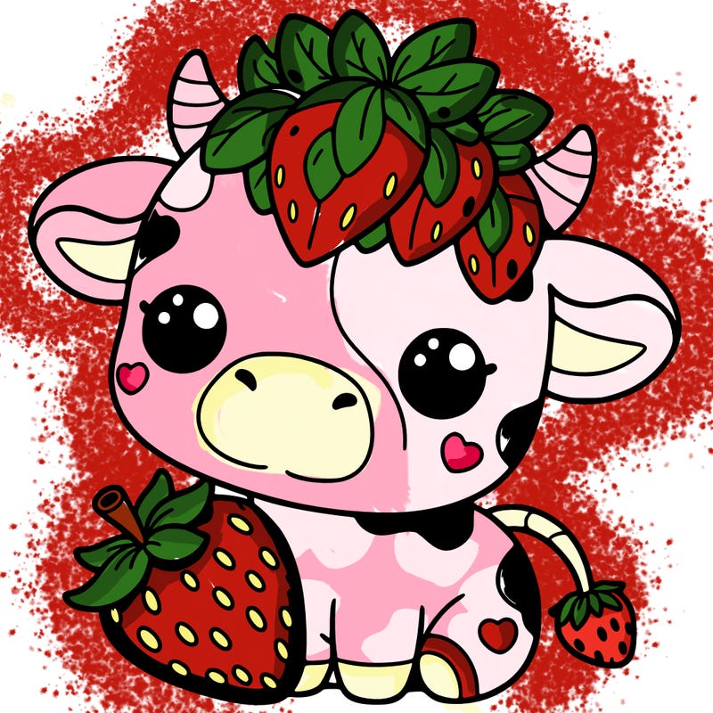 cute strawberry cow
