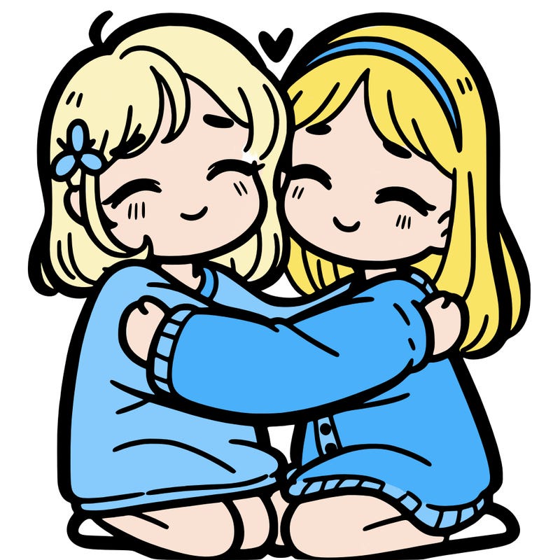 girls hugging each other