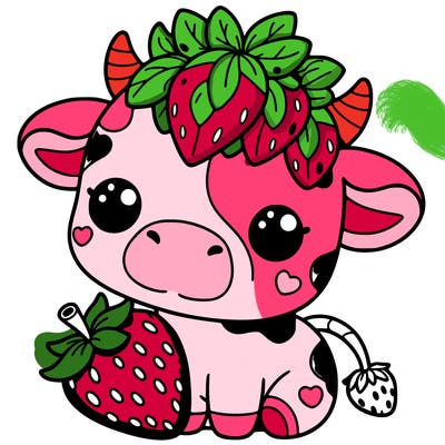 cute strawberry cow