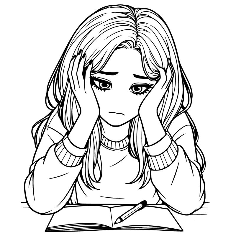 depressed realistic girl