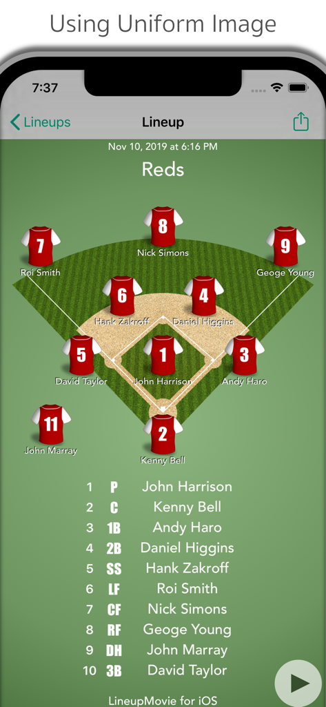 LineupMovie for Baseball - Sports App | MWM