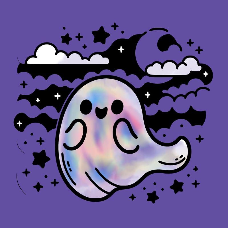 cute ghost night sky