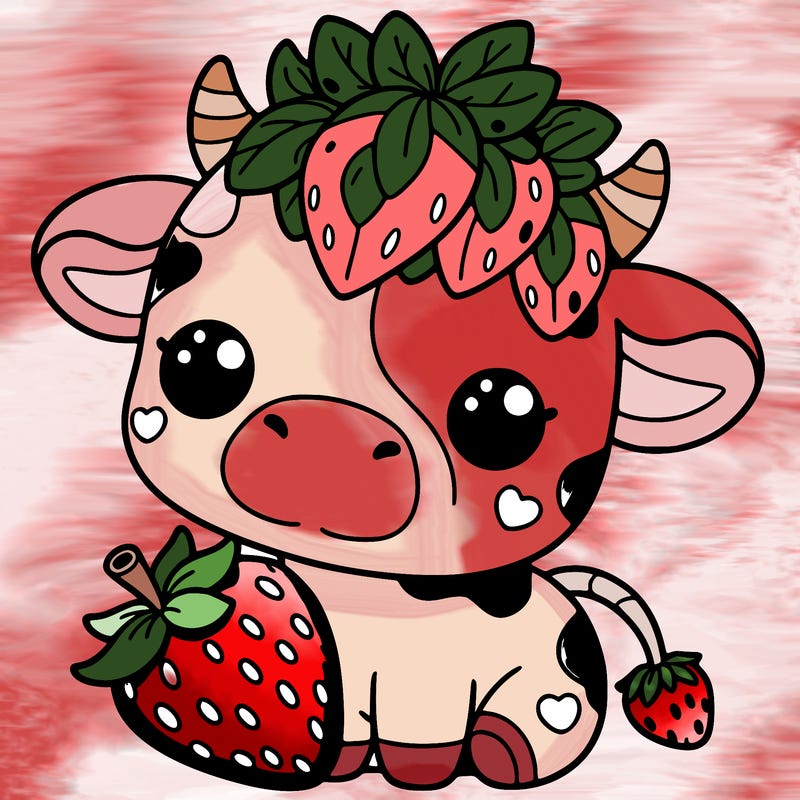cute strawberry cow