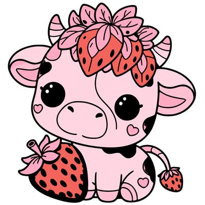 cute strawberry cow