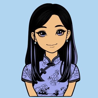 realistic asian girl wearing qipao