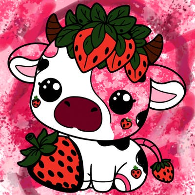 cute strawberry cow