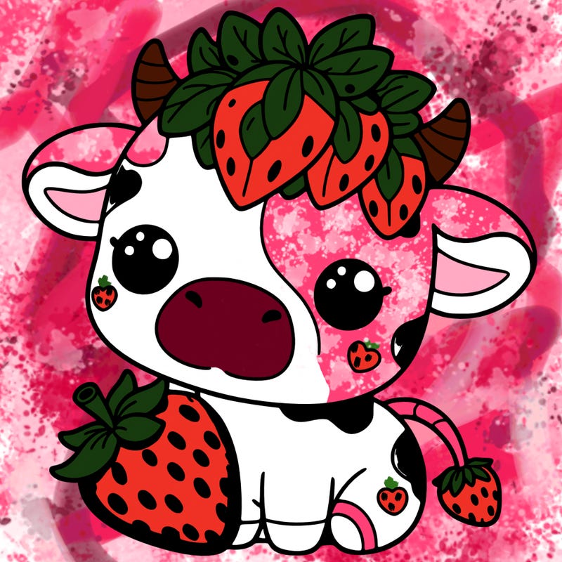 cute strawberry cow
