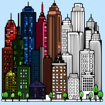 a city with skyscrapers