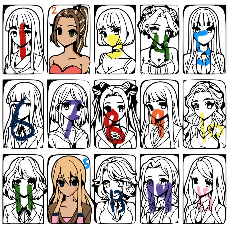 girls that look diffrent anime