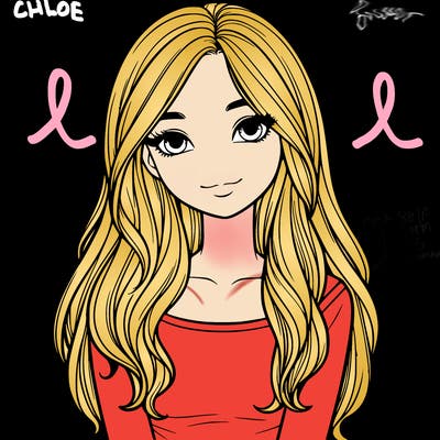 realistic girl with long hair