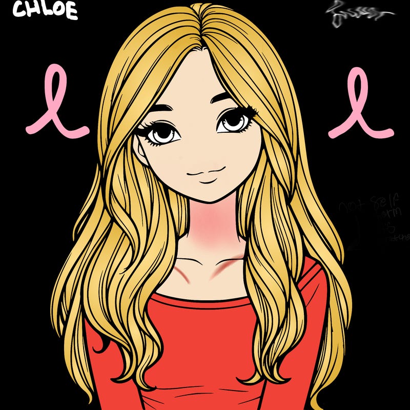 realistic girl with long hair