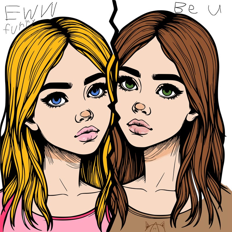 realistic girl split