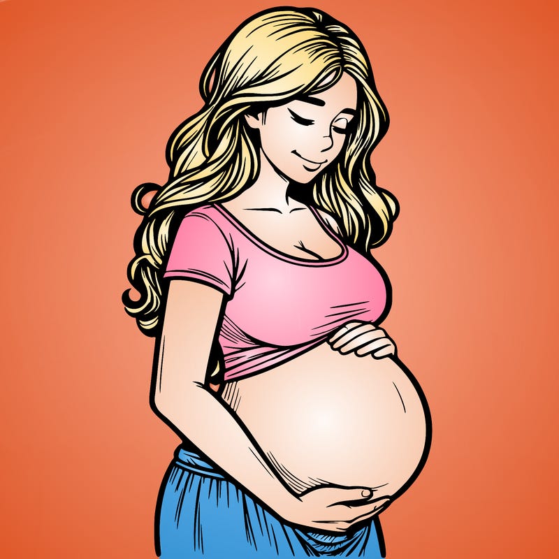 woman heavily pregnant realistic
