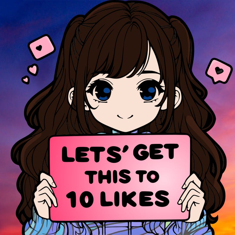 girl holding up sign that says let’s get this to 10 likes realistic