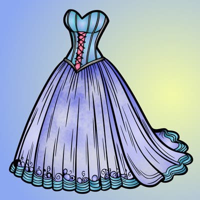 wedding dress-corset and a long and flowy skirt