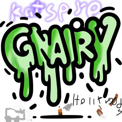 a word that has gnarly on it dripping