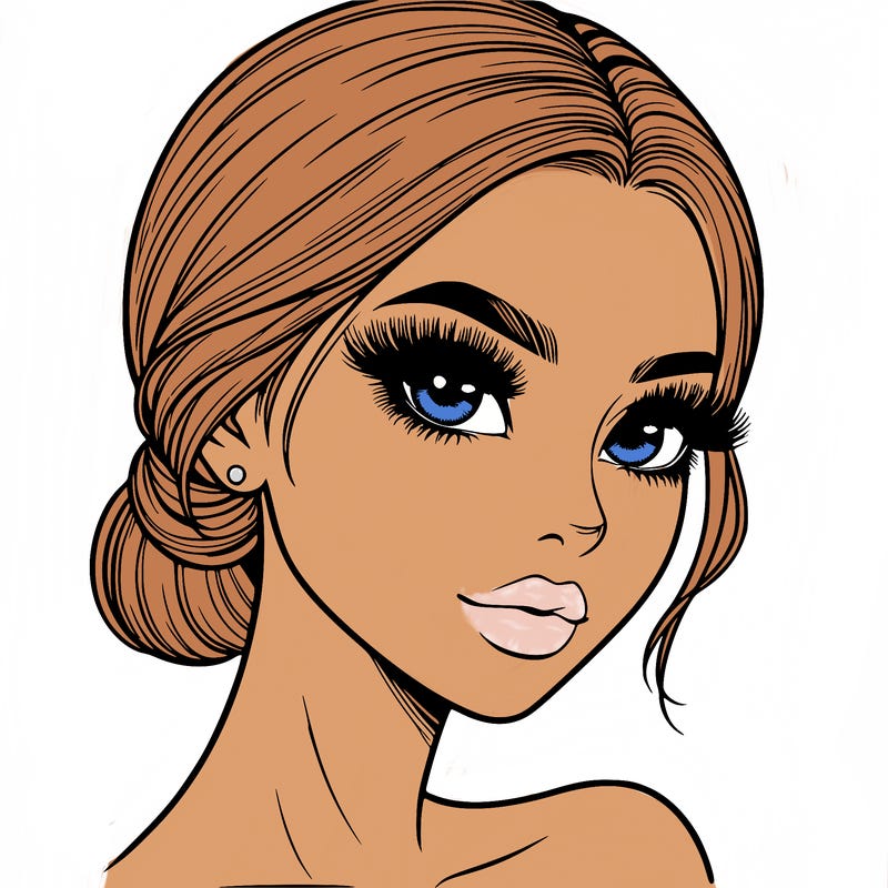 realistic girl with lashes