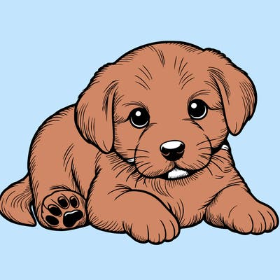 a cute realistic puppy