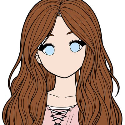 realistic girl with long hair