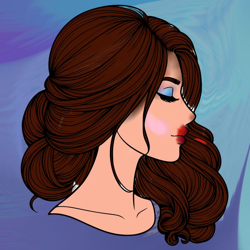 realistic woman's head & hair