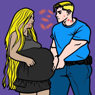 a teenager pregnant fighting with her ex boyfriend