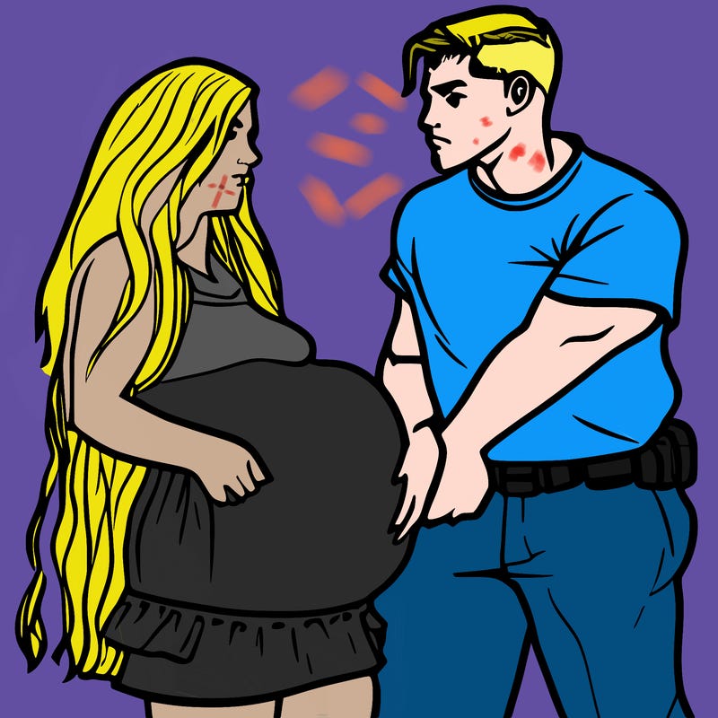 a teenager pregnant fighting with her ex boyfriend