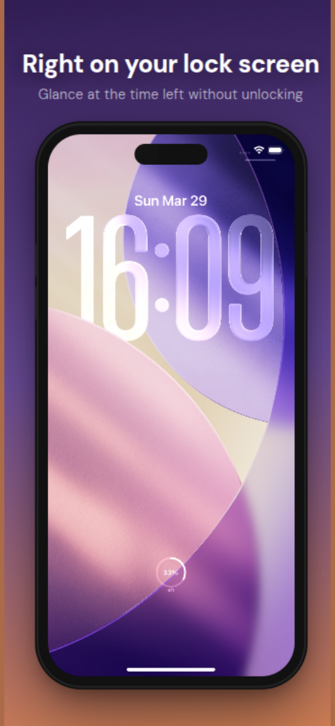 Daycent - Day Progress Tracker - Daycent minimalist day progress widget on an iPhone lock screen