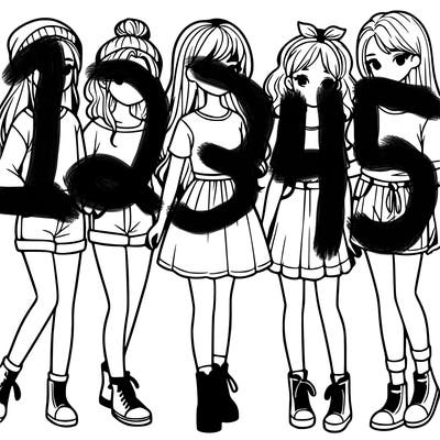 a group of five girls