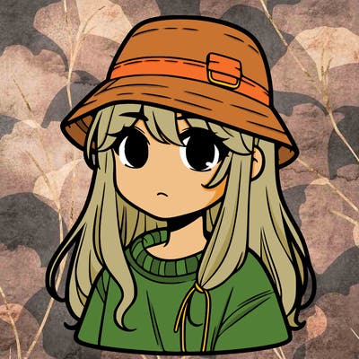 girl with bucket hat