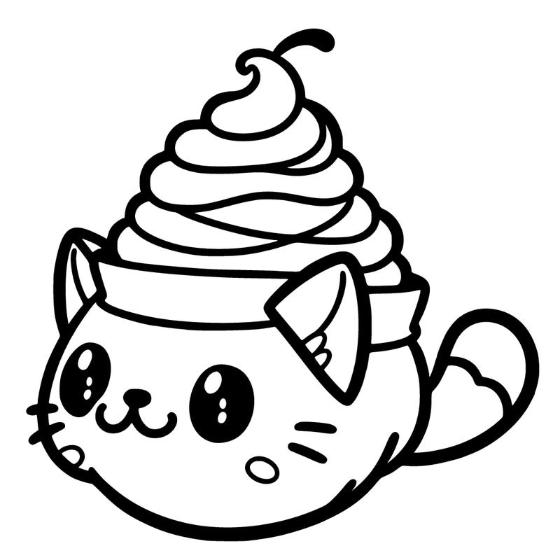 a cat with a whipped cream hat